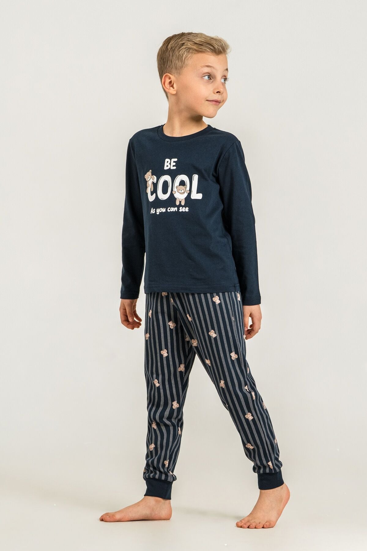 Rolypoly Erkek Çocuk Be Cool Lacivert Uzun Kol Pijama Takım RP3870-C-V1