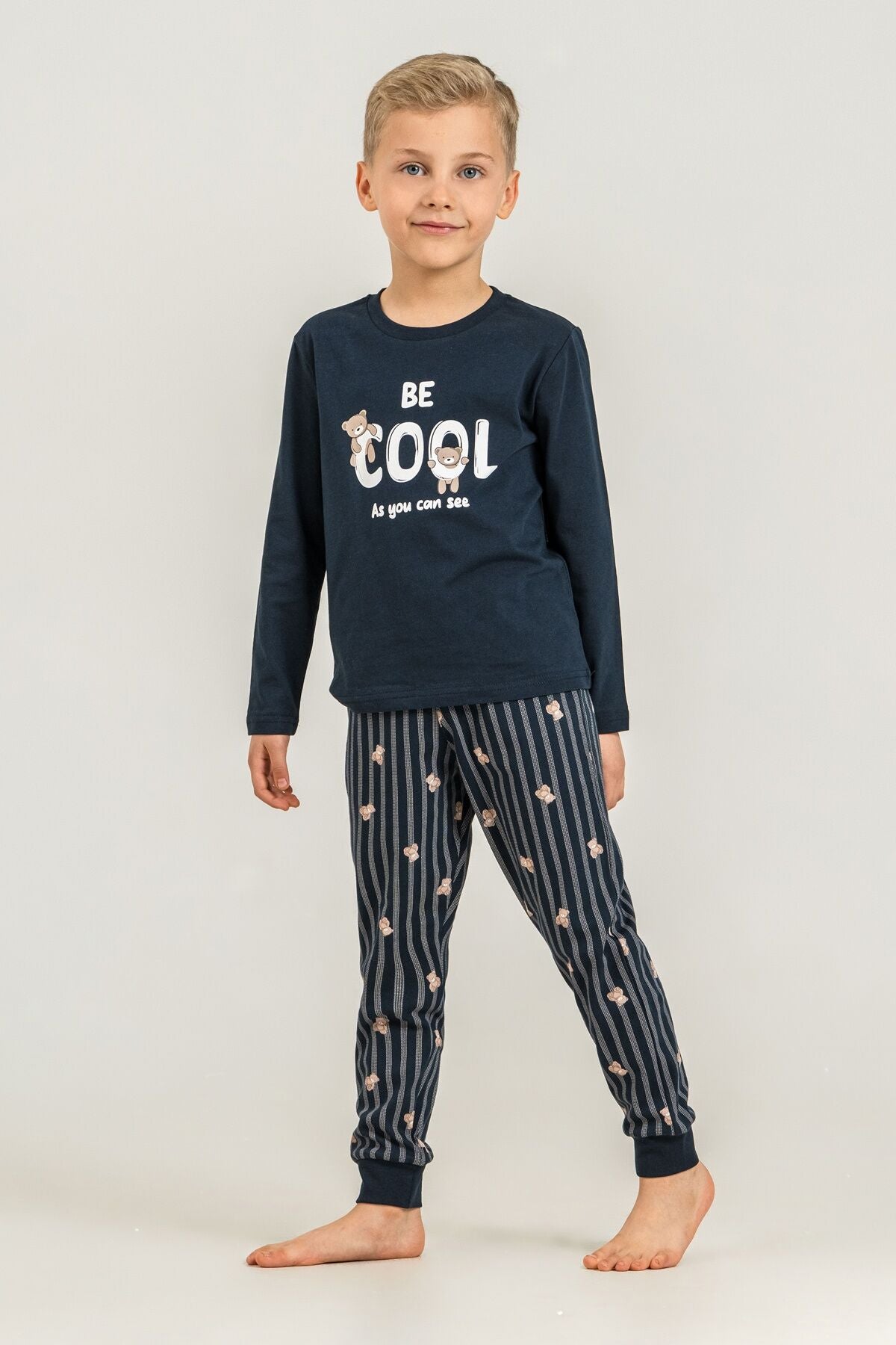 Rolypoly Erkek Çocuk Be Cool Lacivert Uzun Kol Pijama Takım RP3870-C-V1