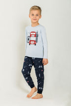 Rolypoly Erkek Çocuk Beep Beep London Bus Mavi Uzun Kol Pijama Takım RP3877-C-V1