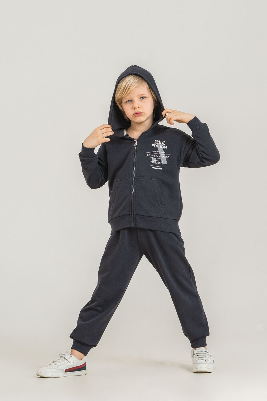 Rolypoly Erkek Çocuk Believe In Yourself Antrasit Eşofman Takımı RP3882-C-V2