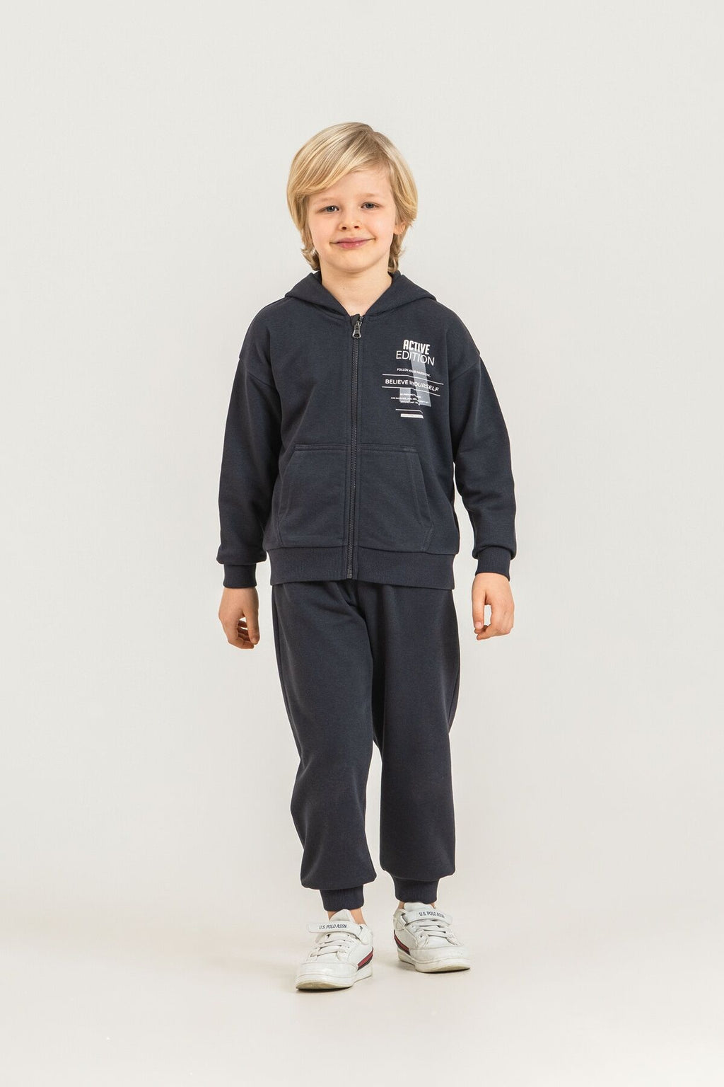 Rolypoly Erkek Çocuk Believe In Yourself Antrasit Eşofman Takımı RP3882-C-V2