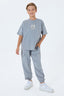 Rolypoly Erkek Çocuk Bisiklet Yaka Baskılı Yazlık Oversize Fit Gri Pijama Takımı RP3766-C-V1