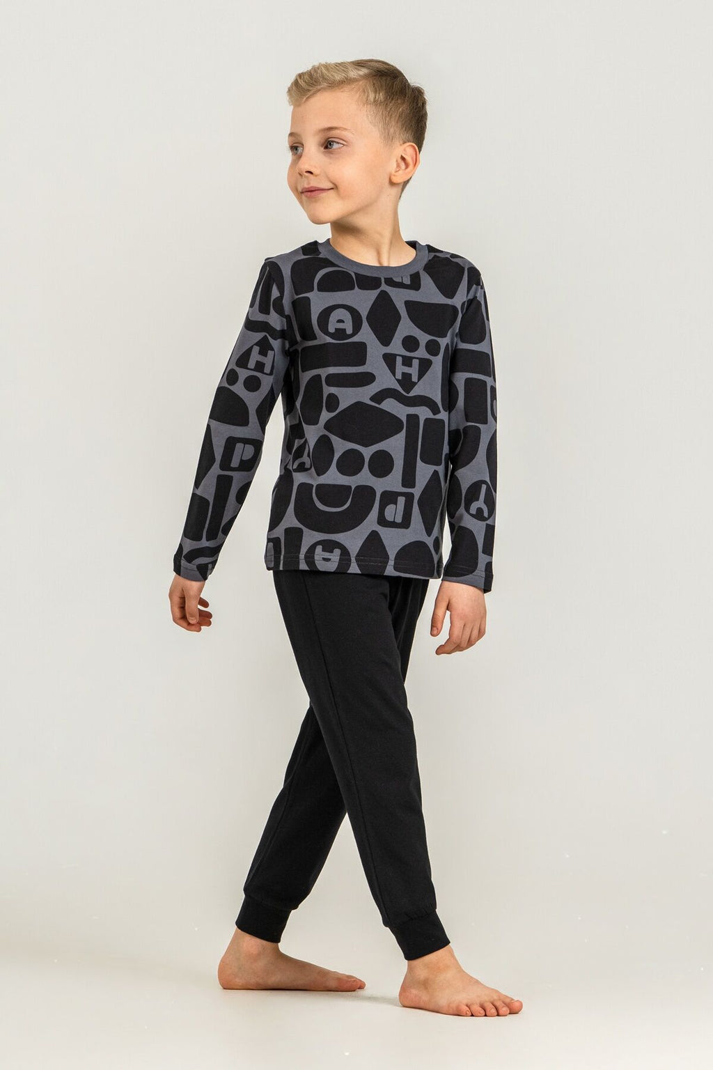 Rolypoly Erkek Çocuk Gri Uzun Kol Pijama Takım RP3869-C-V1