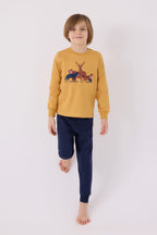 Erkek Çocuk Sarı Uzun Kol Pijama Takım