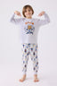 Rolypoly Erkek Çocuk Bisiklet Yaka Pigment Baskılı Kışlık Regular Fit Gri Pijama Takımı RP3443-C-V1