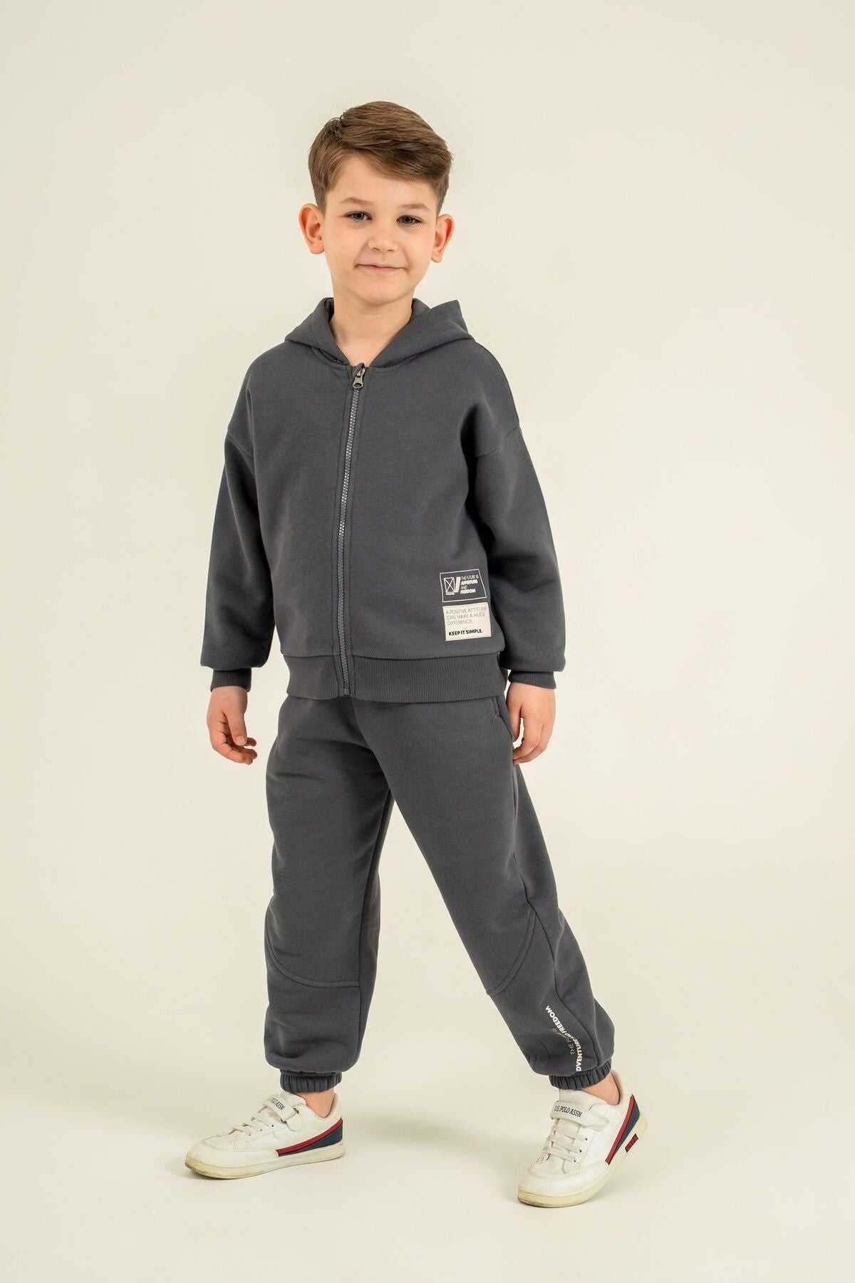 Rolypoly Erkek Çocuk Keep It Simple Gri Eşofman Takımı RP3881-C-V2