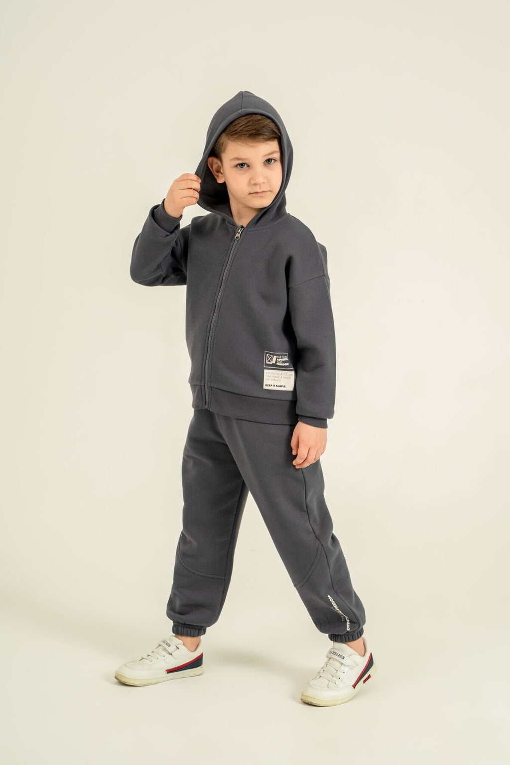 Rolypoly Erkek Çocuk Keep It Simple Gri Eşofman Takımı RP3881-C-V2