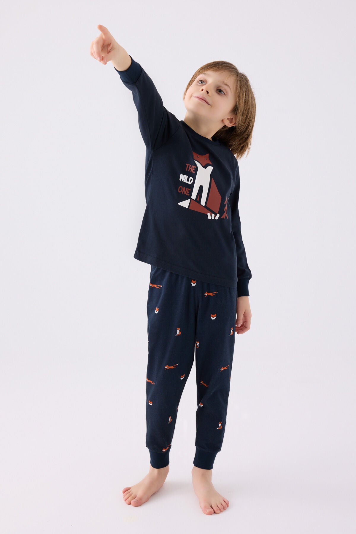 Erkek Çocuk Lacivert Uzun Kol Pijama Takım