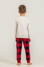 Rolypoly Erkek Çocuk Let's Build Beyaz Uzun Kol Pijama Takım RP3872-C-V1