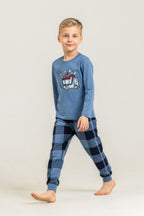 Rolypoly Erkek Çocuk Let's Build Mavi Uzun Kol Pijama Takım RP3872-C-V2