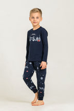 Rolypoly Erkek Çocuk London Route Master Lacivert Uzun Kol Pijama Takım RP3876-C-V1