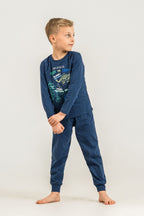 Rolypoly Erkek Çocuk Mavi Guide To Dinos Uzun Kol Pijama Takım RP3861-C-V1