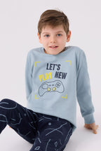 Erkek Çocuk Yeşil Uzun Kol Pijama Takım
