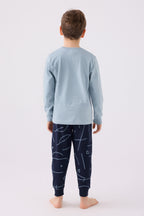 Erkek Çocuk Yeşil Uzun Kol Pijama Takım
