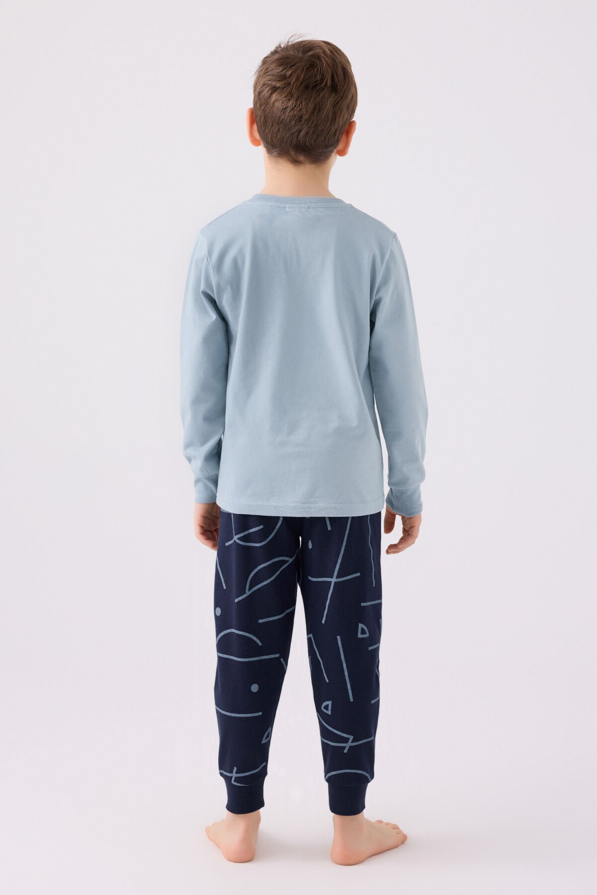 Erkek Çocuk Yeşil Uzun Kol Pijama Takım