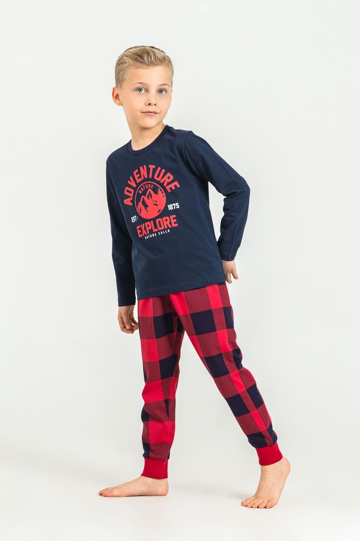 Rolypoly Erkek Çocuk Nature Calls Lacivert Uzun Kol Pijama Takım RP3873-C-V1 Ürün ana görseli