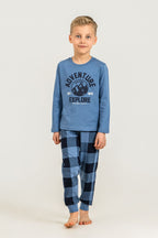Rolypoly Erkek Çocuk Nature Calls Mavi Uzun Kol Pijama Takım RP3873-C-V2
