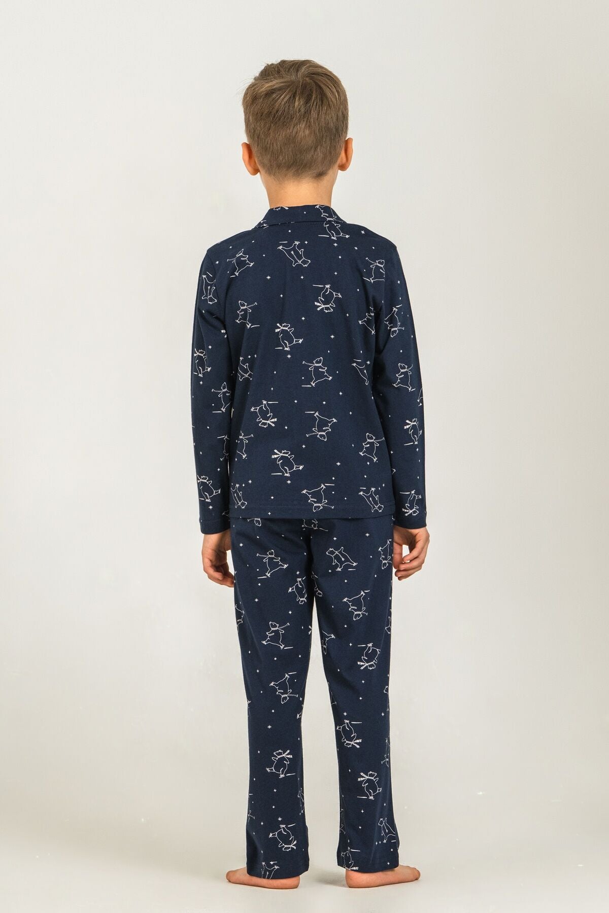 Rolypoly Erkek Çocuk Polar Bear Lacivert Gömlek Pijama Takımı RP3865-C-V1