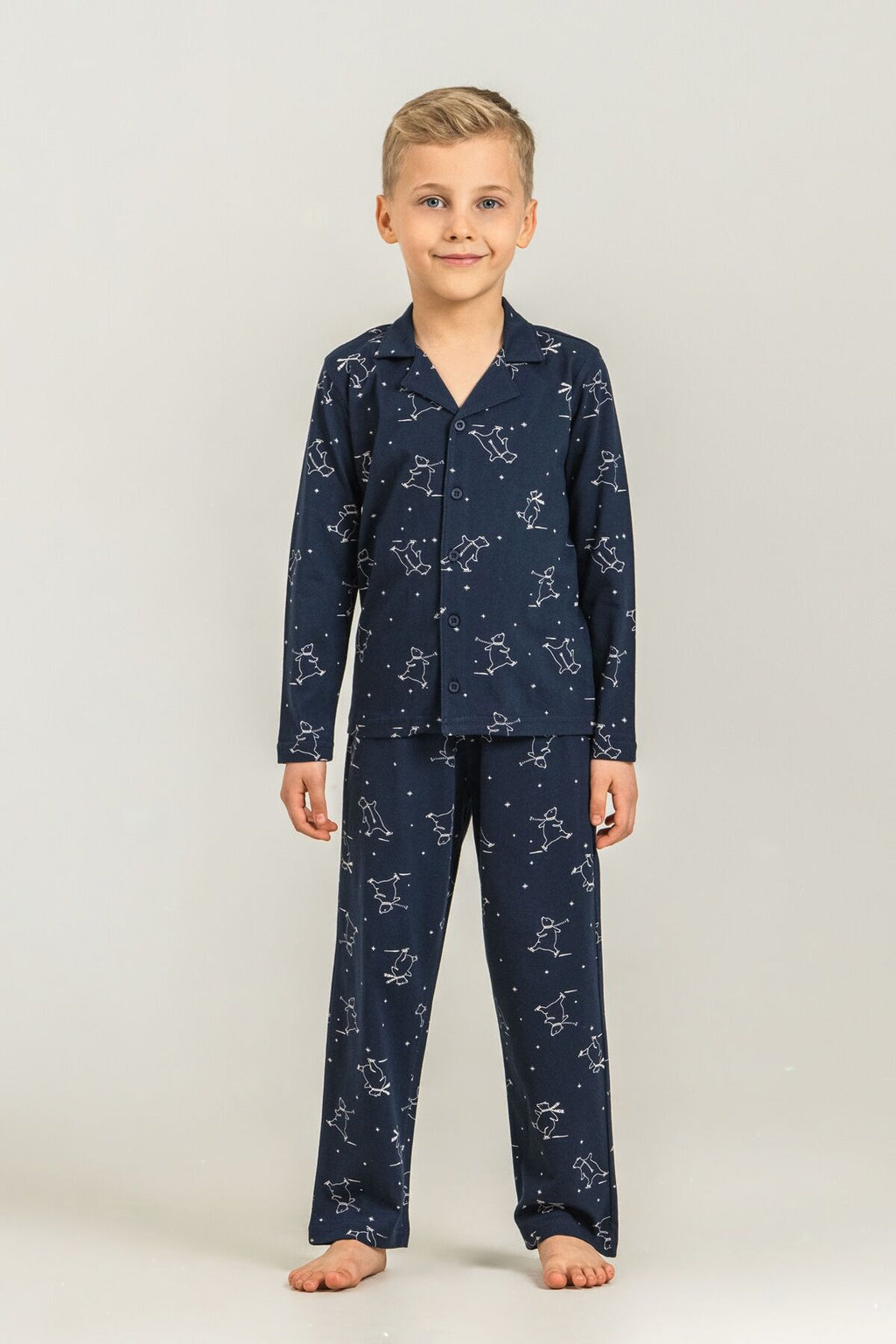Rolypoly Erkek Çocuk Polar Bear Lacivert Gömlek Pijama Takımı RP3865-C-V1
