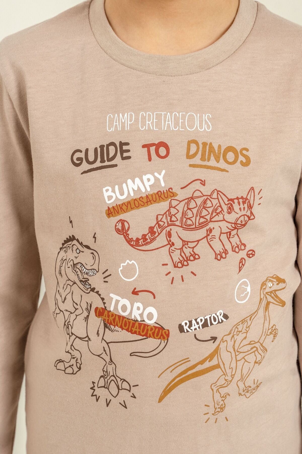 Rolypoly Erkek Çocuk Sarı Guide To Dinos Uzun Kol Pijama Takım RP3861-C-V2