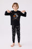 Rolypoly Erkek Çocuk Bisiklet Yaka Pigment Baskılı Kışlık Regular Fit Siyah Pijama Takımı RP3379-C-V1