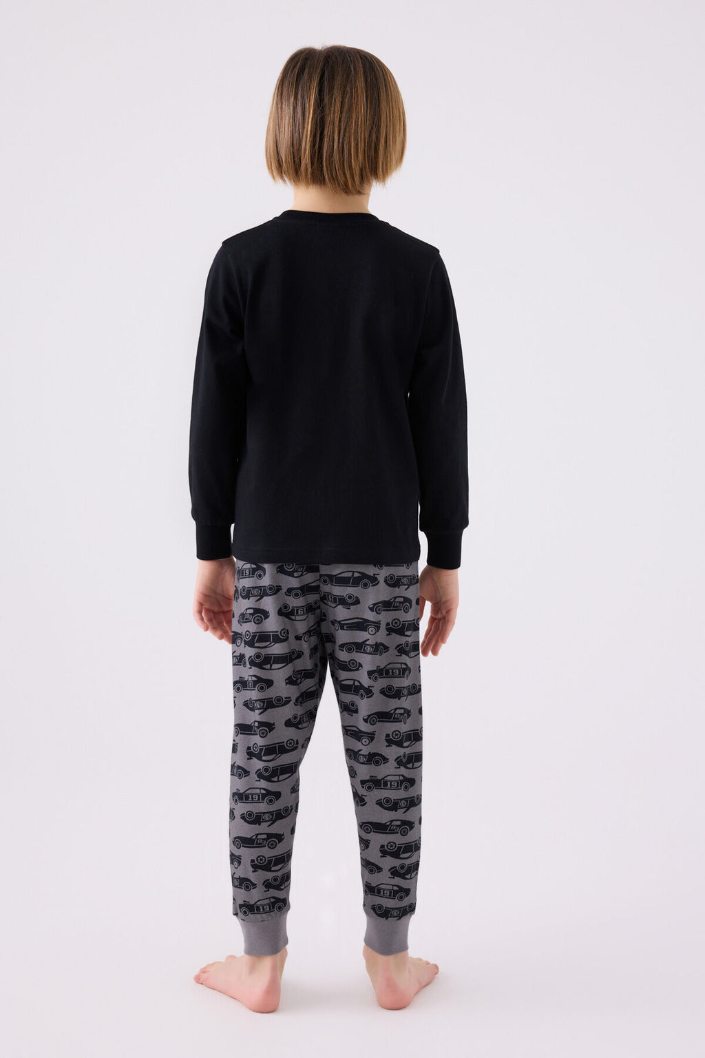 Erkek Çocuk Siyah Uzun Kol Pijama Takım