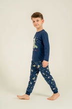 Rolypoly Erkek Çocuk Space Explorer Lacivert Uzun Kol Pijama Takım RP3862-C-V1