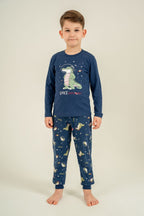 Rolypoly Erkek Çocuk Space Explorer Lacivert Uzun Kol Pijama Takım RP3862-C-V1