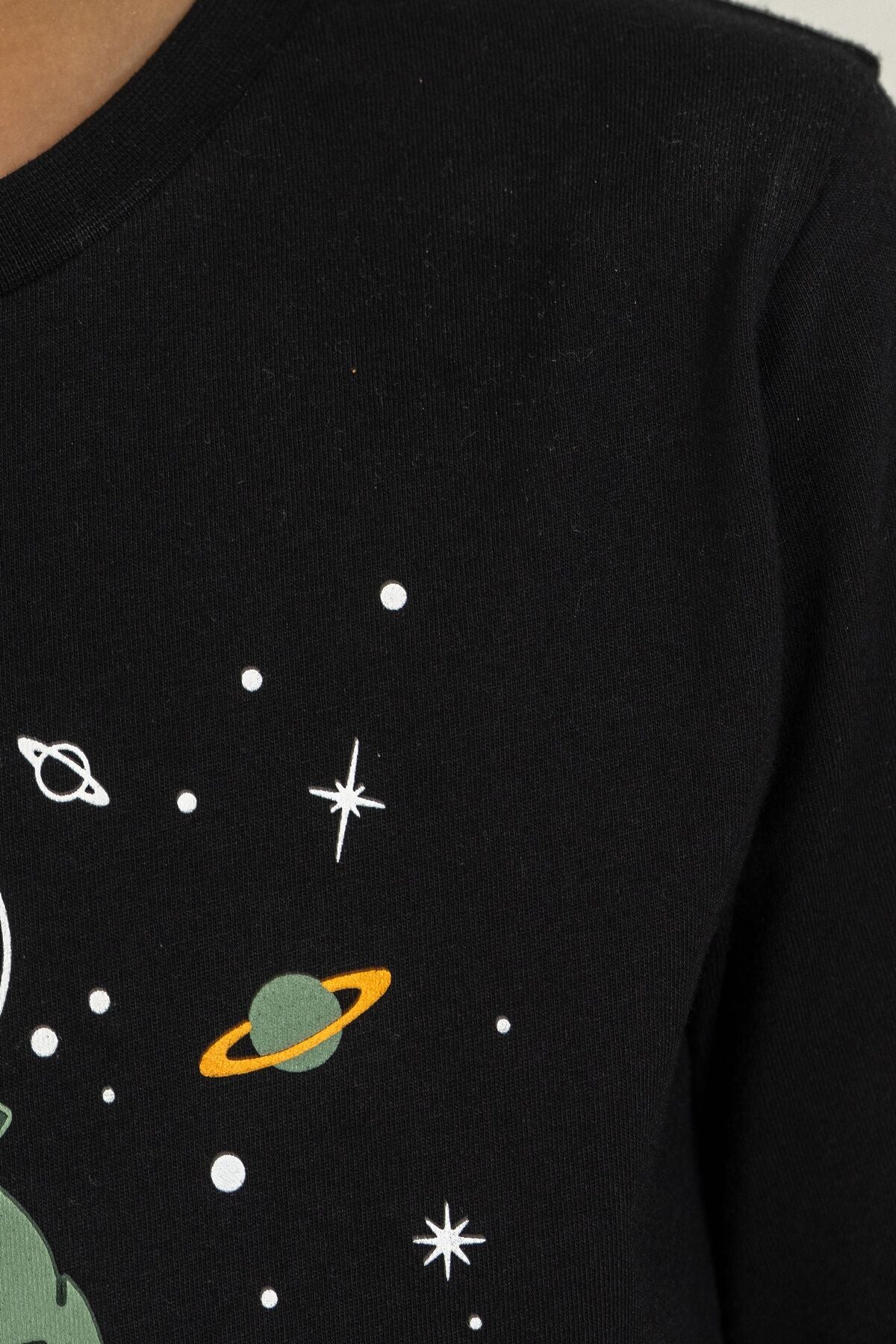 Rolypoly Erkek Çocuk Space Explorer Siyah Uzun Kol Pijama Takım RP3862-C-V2