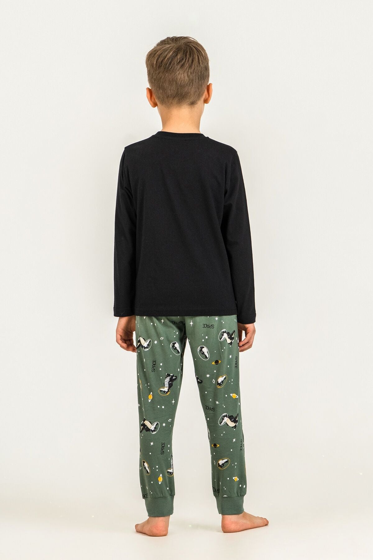 Rolypoly Erkek Çocuk Space Explorer Siyah Uzun Kol Pijama Takım RP3862-C-V2