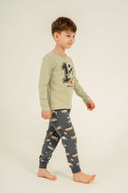 Rolypoly Erkek Çocuk Speedway Racing Club Yeşil Uzun Kol Pijama Takım RP3875-C-V2