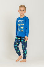 Rolypoly Erkek Çocuk Start The Game Mavi Uzun Kol Pijama Takım RP3860-C-V1