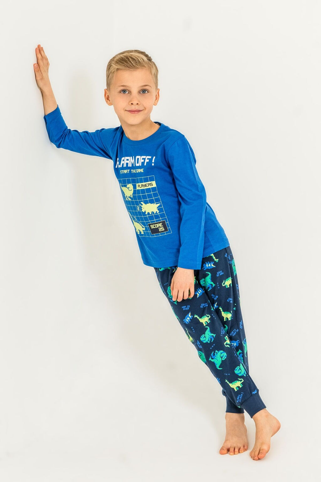 Rolypoly Erkek Çocuk Start The Game Mavi Uzun Kol Pijama Takım RP3860-C-V1