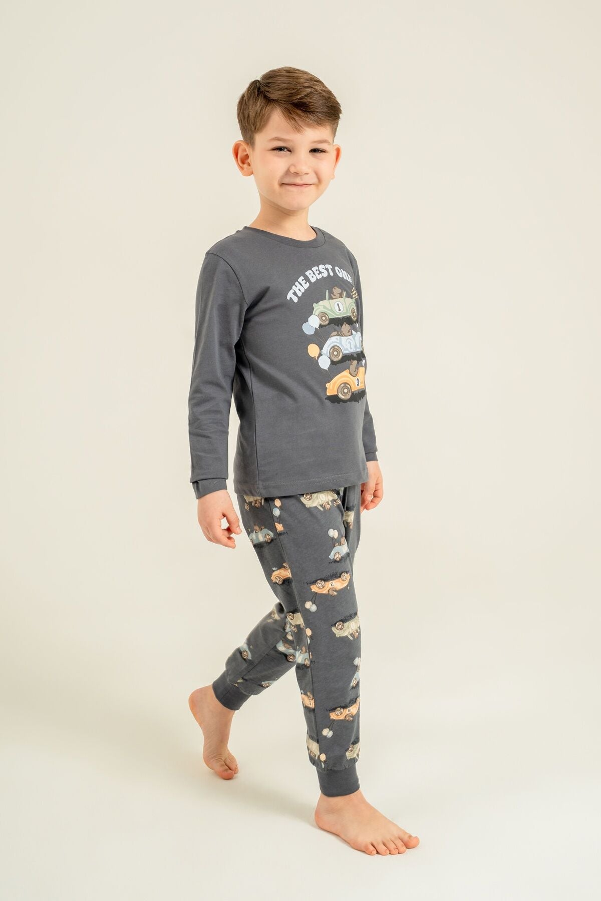 Rolypoly Erkek Çocuk The Best One Gri Uzun Kol Pijama Takım RP3874-C-V2 Ürün ikincil görseli