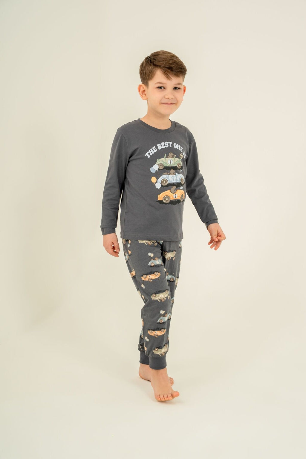 Rolypoly Erkek Çocuk The Best One Gri Uzun Kol Pijama Takım RP3874-C-V2
