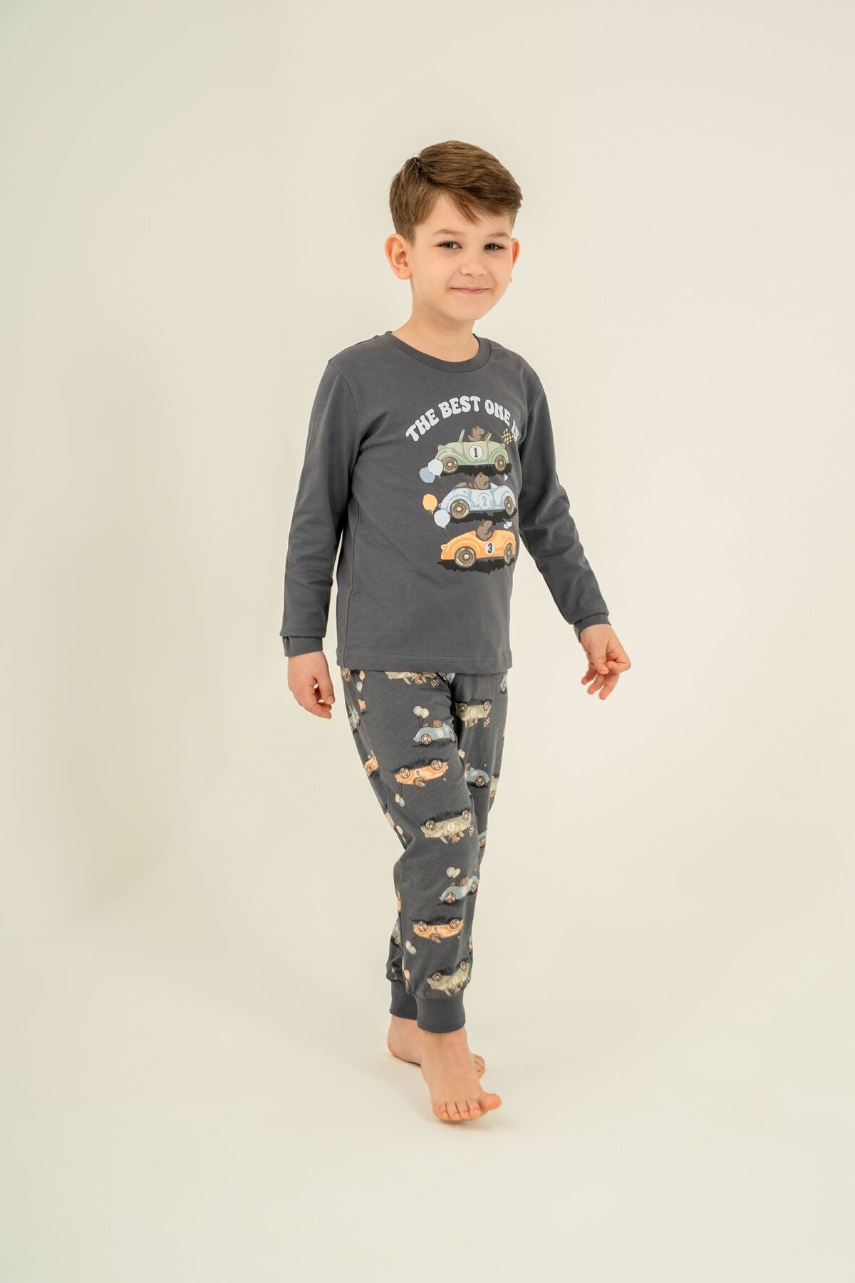 Rolypoly Erkek Çocuk The Best One Gri Uzun Kol Pijama Takım RP3874-C-V2