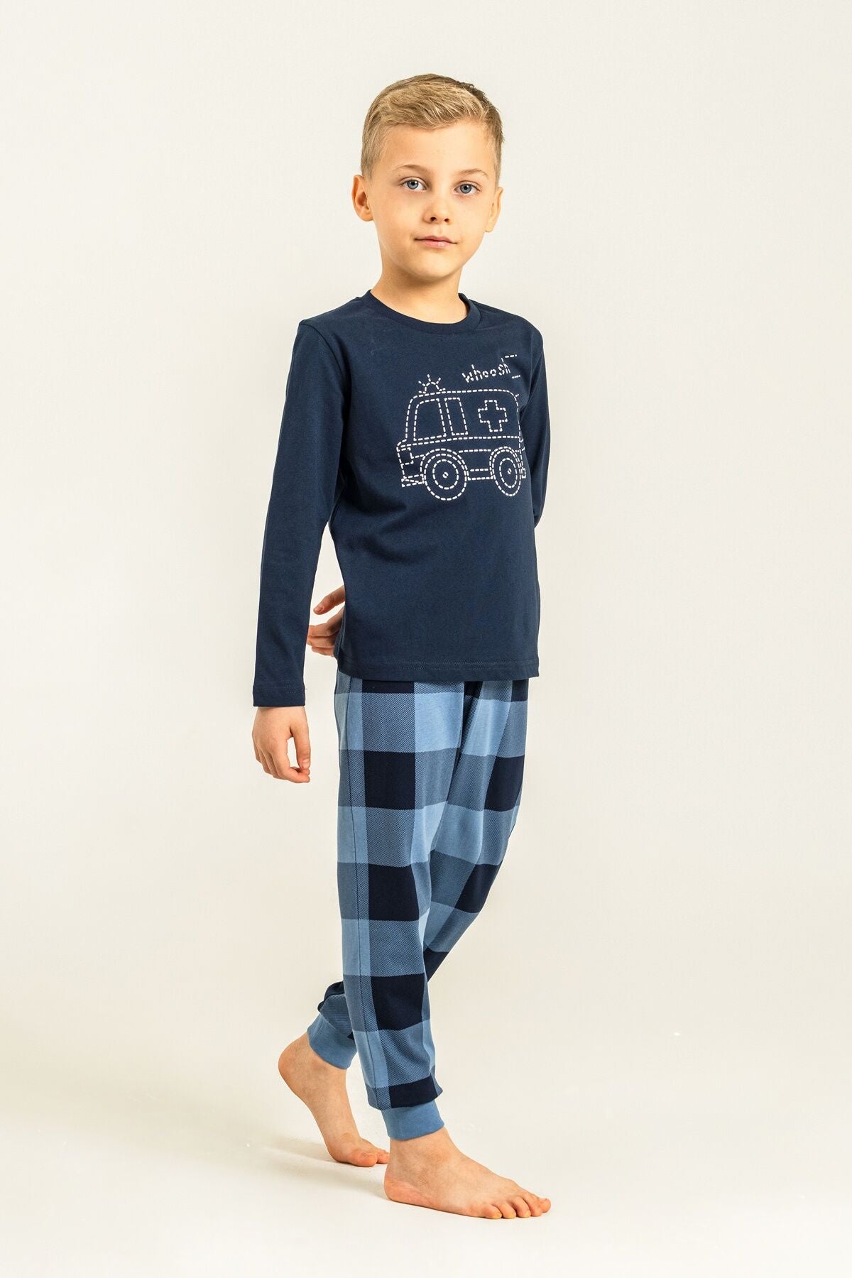 Rolypoly Erkek Çocuk Whoosh Ambulance Lacivert Uzun Kol Pijama Takım RP3871-C-V2 Ürün ikincil görseli