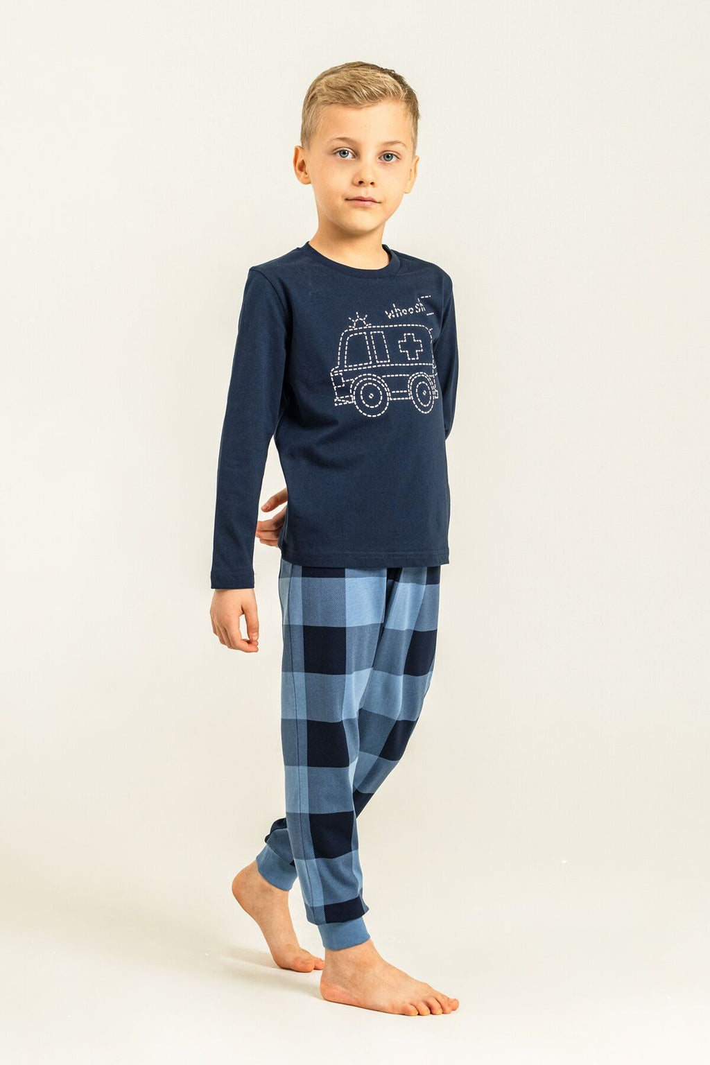 Rolypoly Erkek Çocuk Whoosh Ambulance Lacivert Uzun Kol Pijama Takım RP3871-C-V2