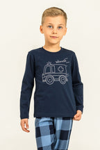 Rolypoly Erkek Çocuk Whoosh Ambulance Lacivert Uzun Kol Pijama Takım RP3871-C-V2