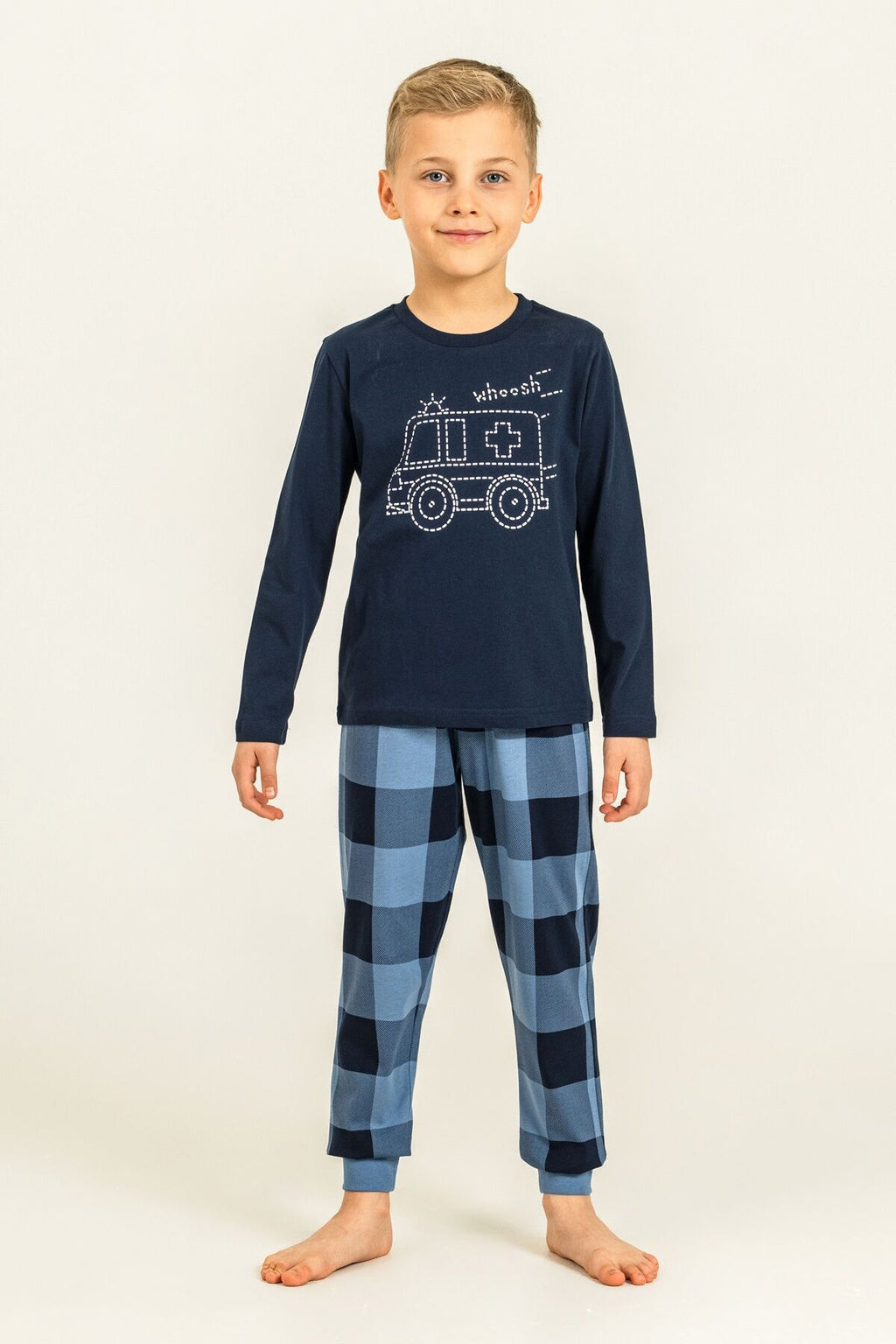 Rolypoly Erkek Çocuk Whoosh Ambulance Lacivert Uzun Kol Pijama Takım RP3871-C-V2
