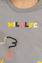 Rolypoly Erkek Çocuk Wildlife Gri Uzun Kol Pijama Takım RP3866-C-V2