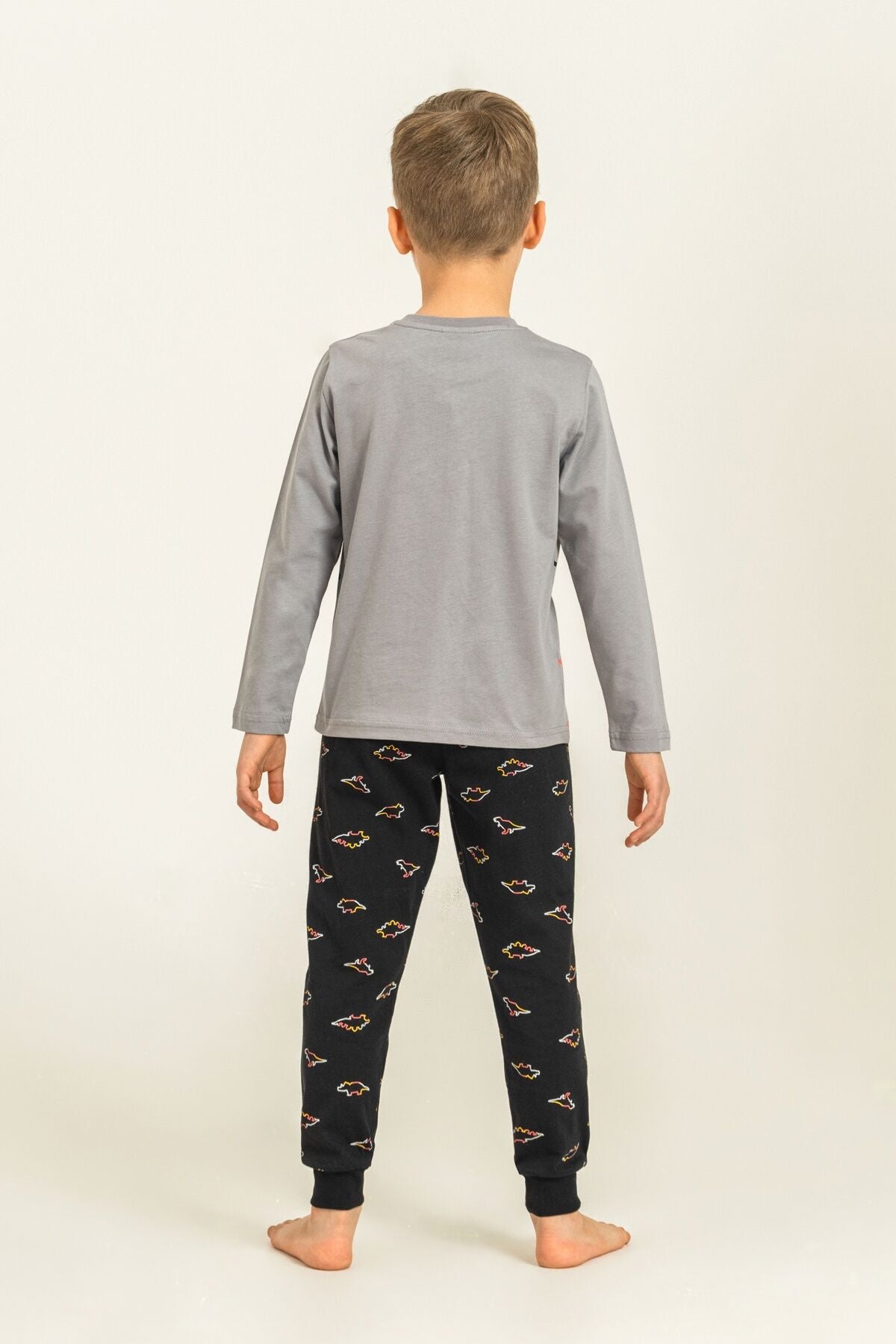 Rolypoly Erkek Çocuk Wildlife Gri Uzun Kol Pijama Takım RP3866-C-V2