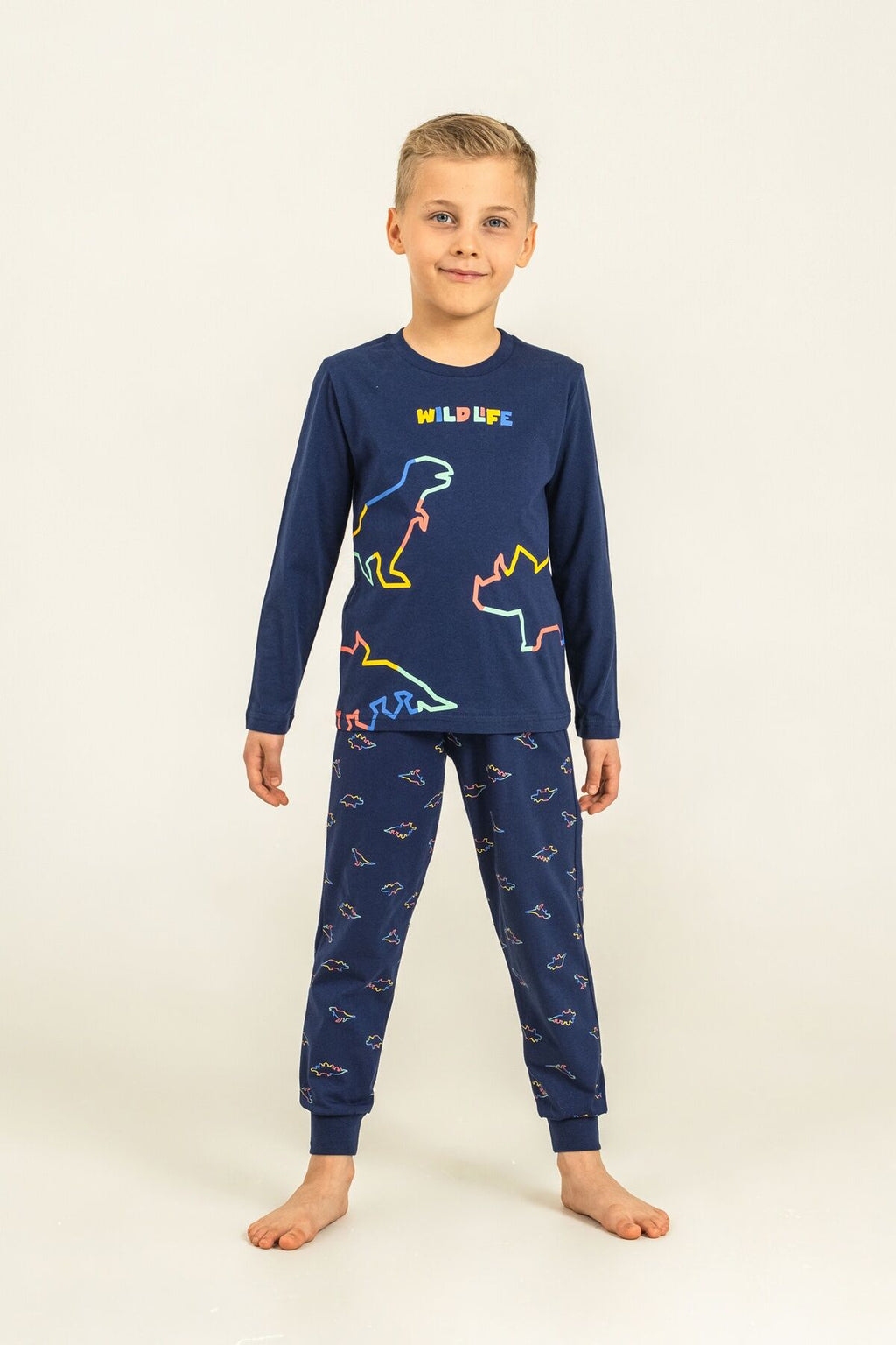 Rolypoly Erkek Çocuk Wildlife Lacivert Uzun Kol Pijama Takım RP3866-C-V1