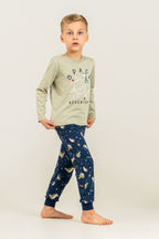 Rolypoly Erkek Çocuk Yeşil Space Adventure Uzun Kol Pijama Takım RP3863-C-V1