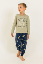 Rolypoly Erkek Çocuk Yeşil Space Adventure Uzun Kol Pijama Takım RP3863-C-V1