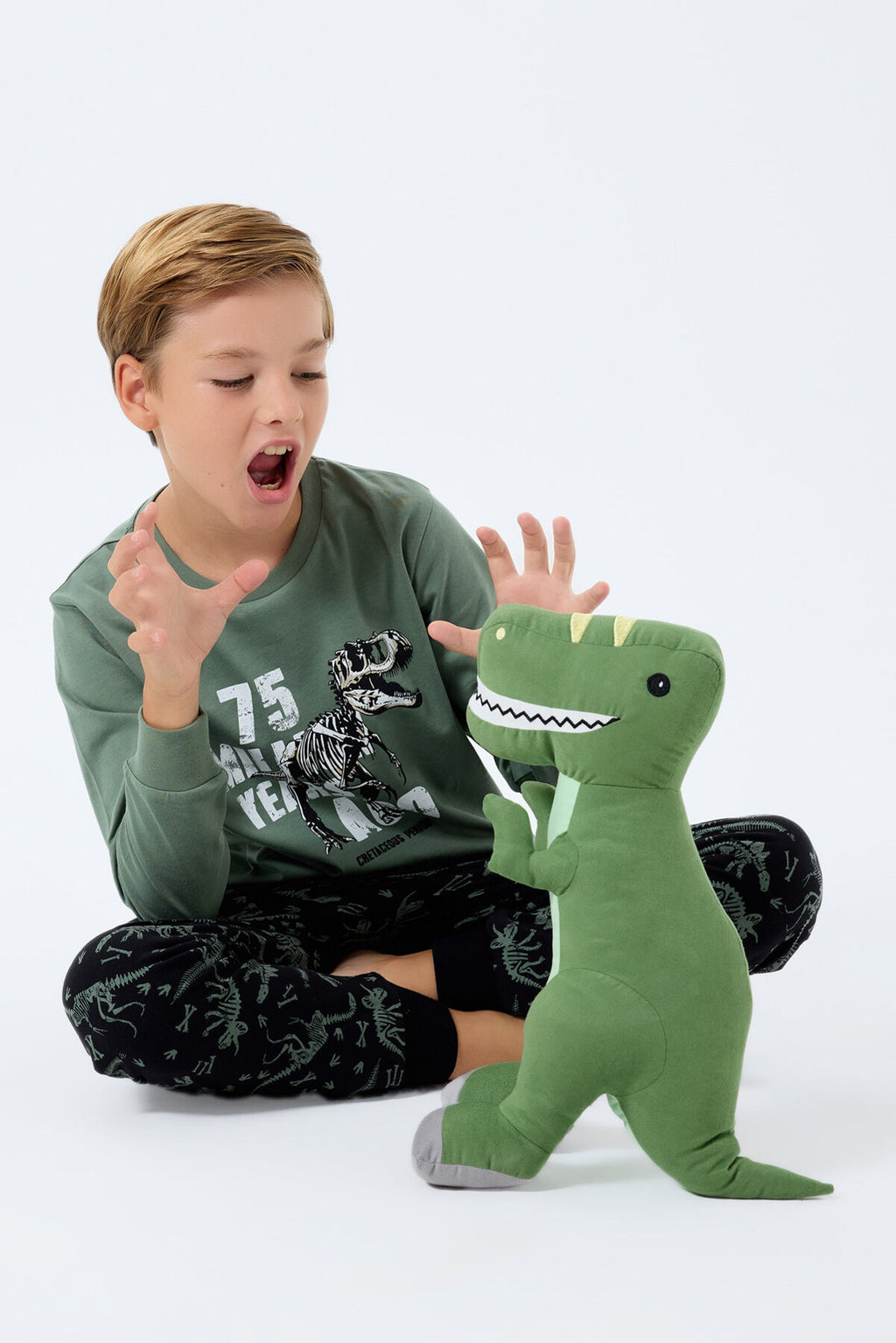 Rolypoly Erkek Çocuk Yeşil Uzun Pijama Takım