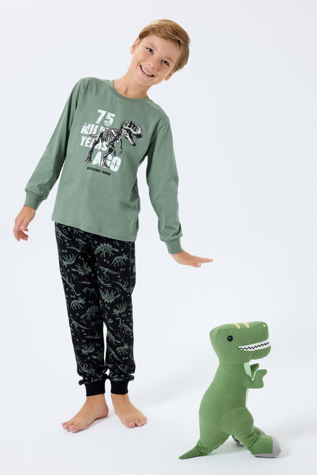 Rolypoly Erkek Çocuk Yeşil Uzun Pijama Takım