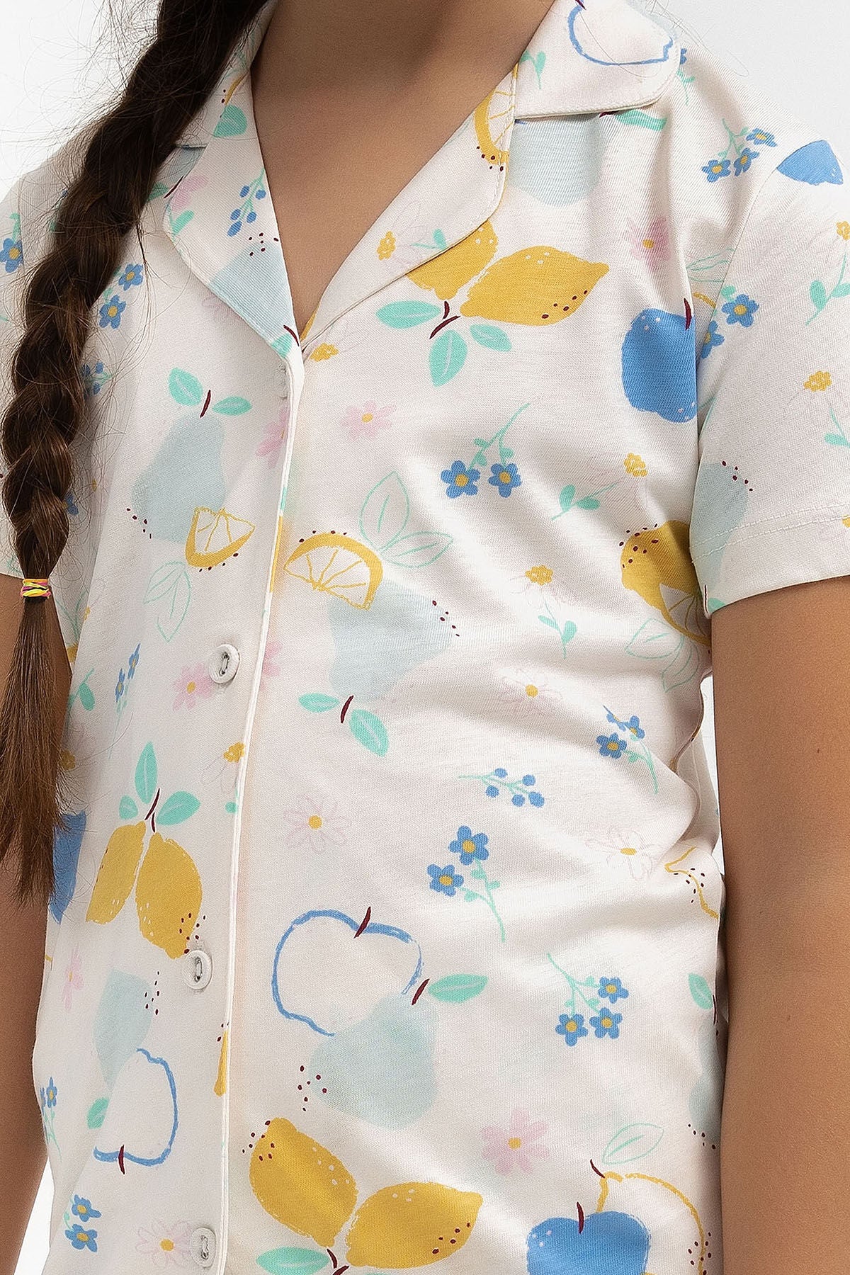 Fruits Vanilya Kız Çocuk Gömlek Pijama Takımı