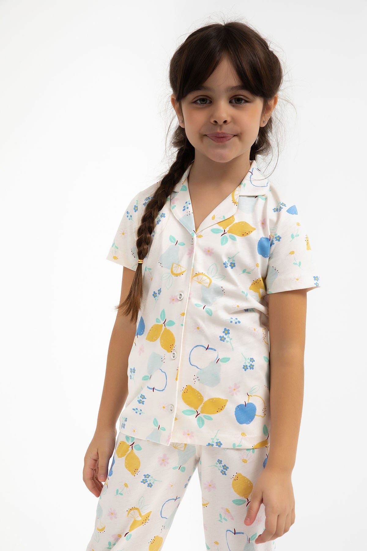 Fruits Vanilya Kız Çocuk Gömlek Pijama Takımı