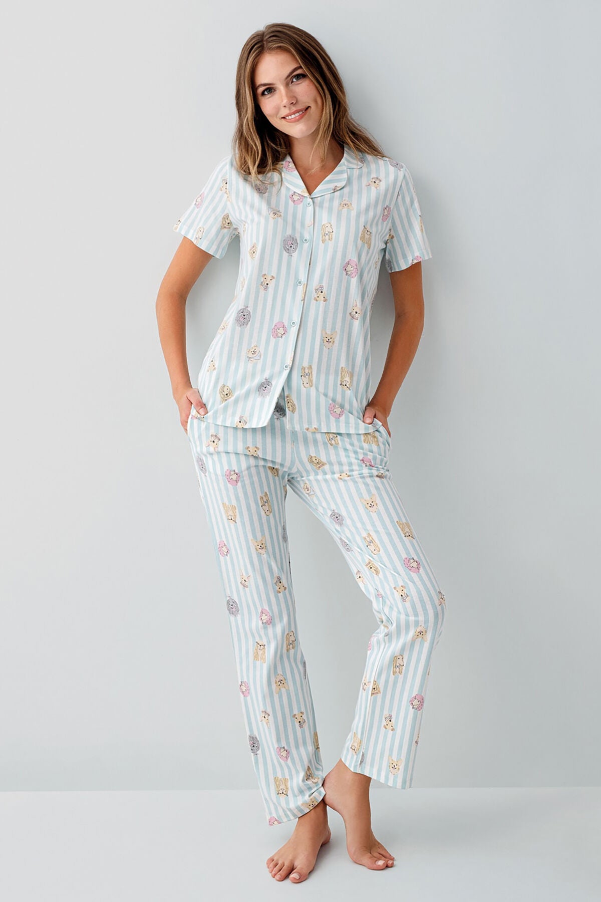 Rolypoly Kadın Yeşil Gömlek Pijama Ürün ikincil görseli